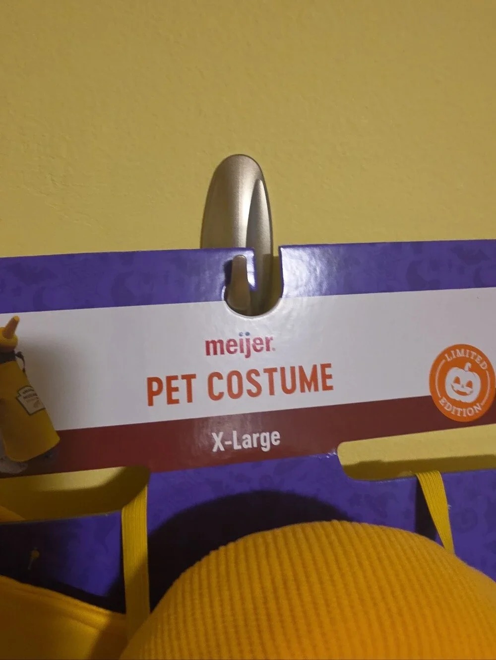 NWT Dog Halloween Costume Size XL Yellow Mustard Bottle Since 1989 Hotdog